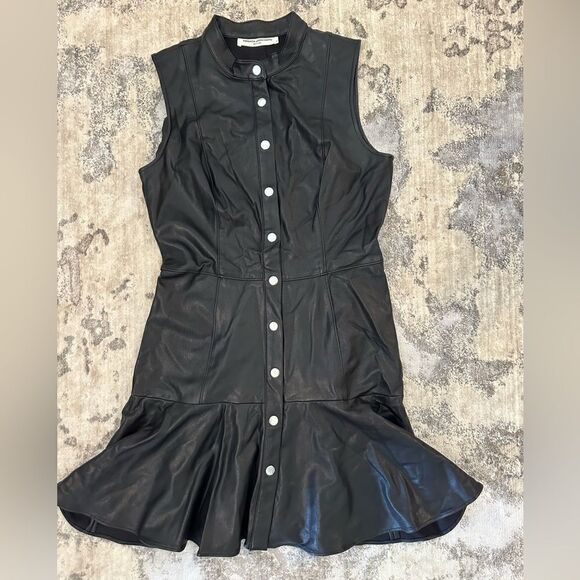 AMANDA UPRICHARD Leather Button Dress - Picture 1 of 5